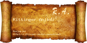 Rittinger Anikó névjegykártya